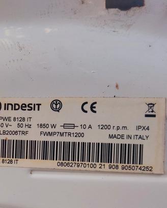 Ricambi lavatrice indesit mod. PWE 8128 IT