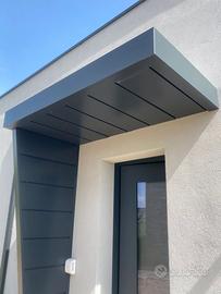 pensilina copri porta in lamiera di alluminio