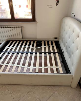 Letto Matrimoniale Contenitore Bianco