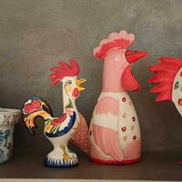 Collezione galline in ceramica e metallo