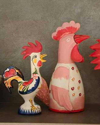 Collezione galline in ceramica e metallo