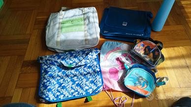 Lotto 6 borse adulto bambino spiderman paperino 