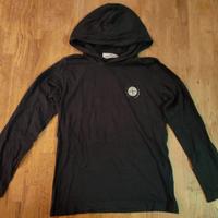 Stone Island Junior felpa nera cappuccio 8 anni