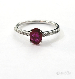 Anello Astralia donna Solitario Rubino Diamanti