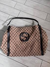 Borsa a spalla Gucci vintage in tela GG Monogram
