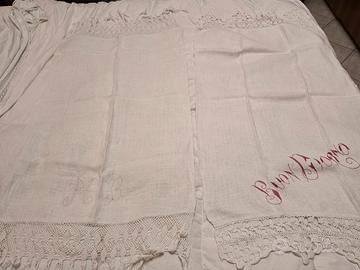 asciugamani in lino/tela grezza vintage n2