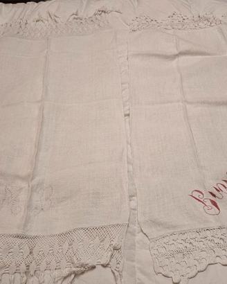 asciugamani in lino/tela grezza vintage n2