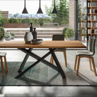 Tavolo rovere massello 240 x 100 basamento acciaio