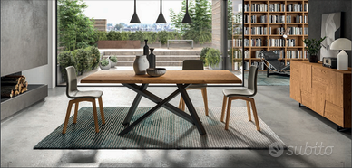 Tavolo rovere massello 240 x 100 basamento acciaio