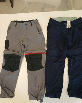 Due pantaloni da trekking  per bambino/bambina 5-6