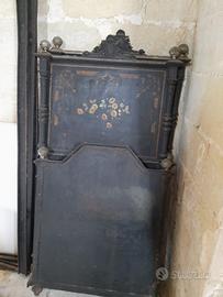 Letto matrimoniale antico ferro battuto madreperla