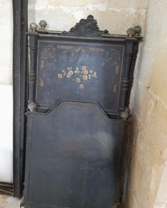 Letto matrimoniale antico ferro battuto madreperla