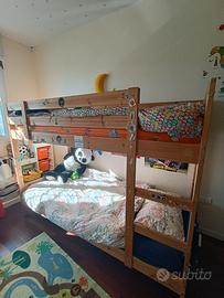 Letto a castello IKEA MYDAL + 2 materassi AFJALL