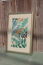 Quadro acquerello dipinto a mano “Foglie d’acqua”