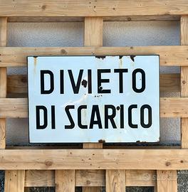 Insegna Cartello Vintage DIVIETO DI SCARICO