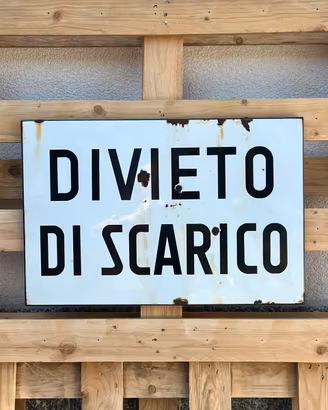 Insegna Cartello Vintage DIVIETO DI SCARICO