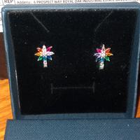 orecchini lobo arg.925 fiore cubic zirconia 