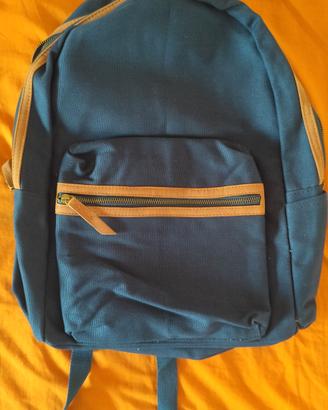Zaino blu in canvas riciclato Demi porta PC nuovo