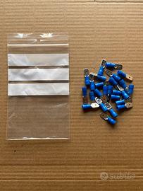 25 PZ FASTON MASCHIO PREISOLATO 6,3 mm BLU