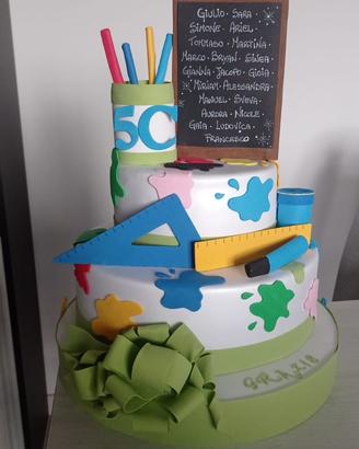 Torta finta fine anno scolastico