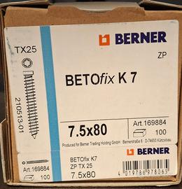 Vite Turbo  7,5 x 80  -  Berner Beto Fix  K7