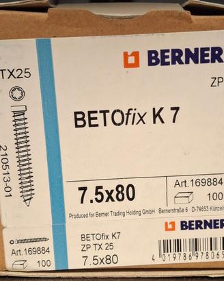 Vite Turbo  7,5 x 80  -  Berner Beto Fix  K7