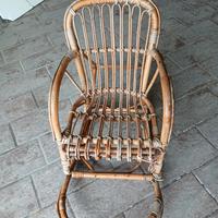 seggiolino in vimini anni 70