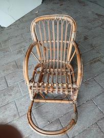 seggiolino in vimini anni 70