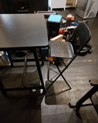 3 tavoli neri norraker ikea + 13 sgabell neri ikea