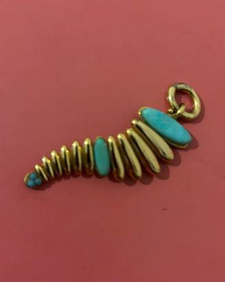 Ciondolo Balenciaga ottone vintage anni 80