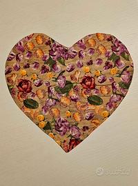 3 set tovagliette all'americana a forma di cuore 