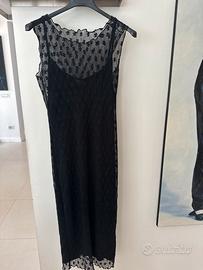 Vestito con giacchino in pizzo sartoriale nero