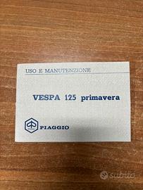 Libretto Uso E Manutenzione Vespa 125 primavera
