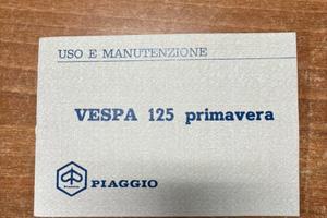 Libretto Uso E Manutenzione Vespa 125 primavera