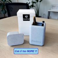 Portapenne e portascotch  con nome , color MARMO