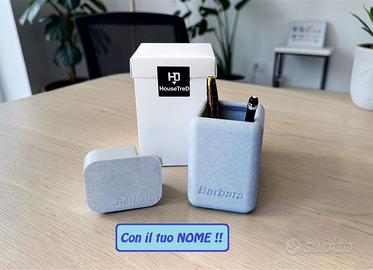 Portapenne e portascotch  con nome , color MARMO