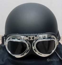 Casco jet Mili-Tech con Occhiali Scuri Nuovo