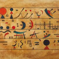 Stampa Kandinsky "Sign Rows" in cornice