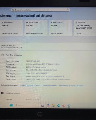 HP 250 G9  i7 12ª Gen-32GB RAM-512+512 DOPPIO SSD