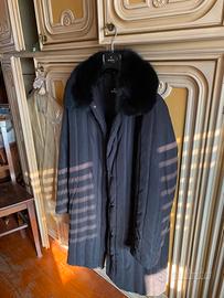 Piumino con collo di pelliccia vero