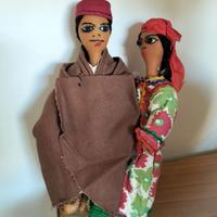 Coppia di modellini bamboline vintage 