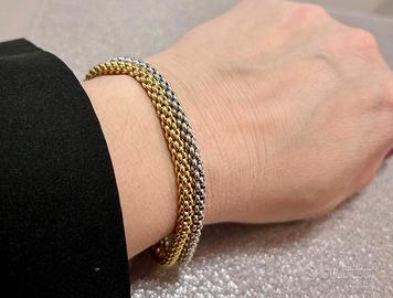 Bracciale donna Oro 18kt  giallo e bianco Fope 