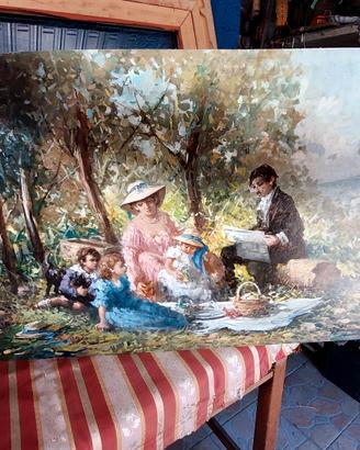 grande dipinto olio su tavola giovanni dominech 