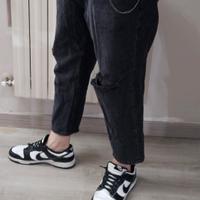 Jeans Pull&Bear Neri "Cropped Fit" Con Catena