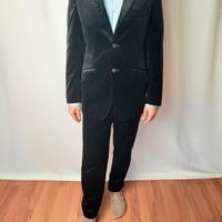 Completo Etro velluto nero gessato