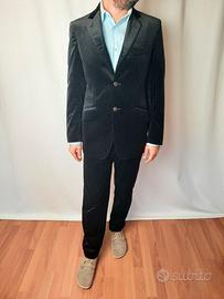 Completo Etro velluto nero gessato