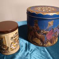 LOTTO SCATOLE LATTA VINTAGE DECORATE BISCOTTI REGA