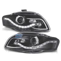 FARI AUDI A4 B7 04-08 LUCE DIURNA DRL SFONDO NERO