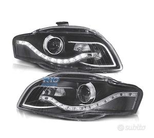 FARI AUDI A4 B7 04-08 LUCE DIURNA DRL SFONDO NERO