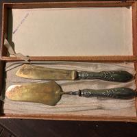 Set da torta argentato con custodia originale
